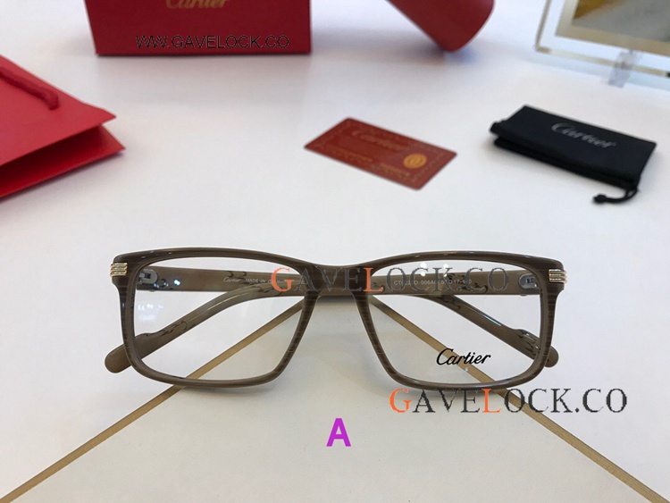 2021 New Cartier Eyeglasses Khaki Frame Plain Glass Lens